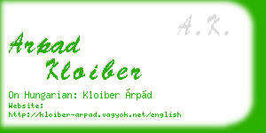arpad kloiber business card