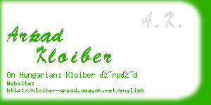 arpad kloiber business card